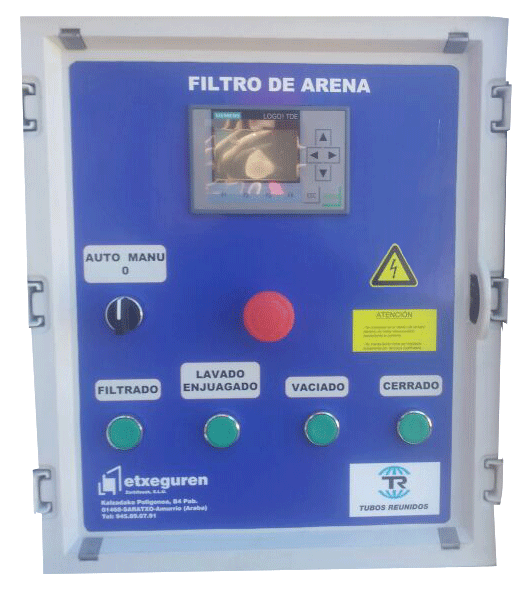 cuadro de control para filtro de arena